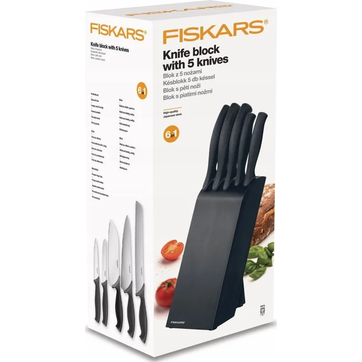 Excellent Houseware komplet 5 noży Fiskars 1073023 czarny