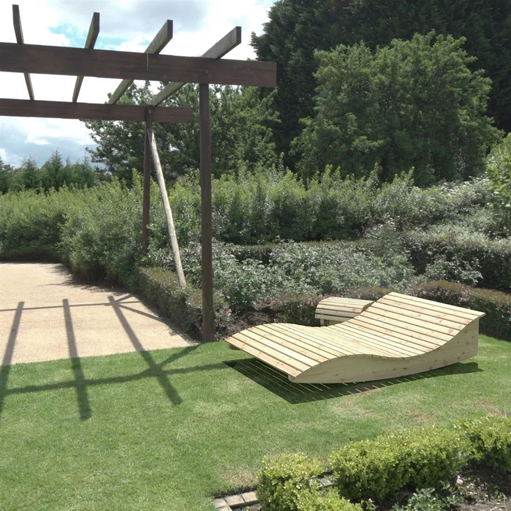 Gartenliege Himmelssofa "Pool-Moni" (Lärche) 140cm – Bild 3