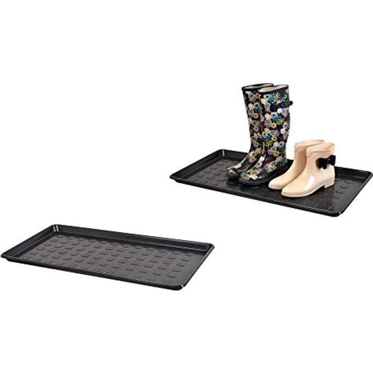 Kreher Aktions-Set: 2 x XL Mehrzweckablage aus robustem Schwarz Kunststoff, ca. 76 x 38 x 3 cm, abwaschbar und multifunktional – Bild 1