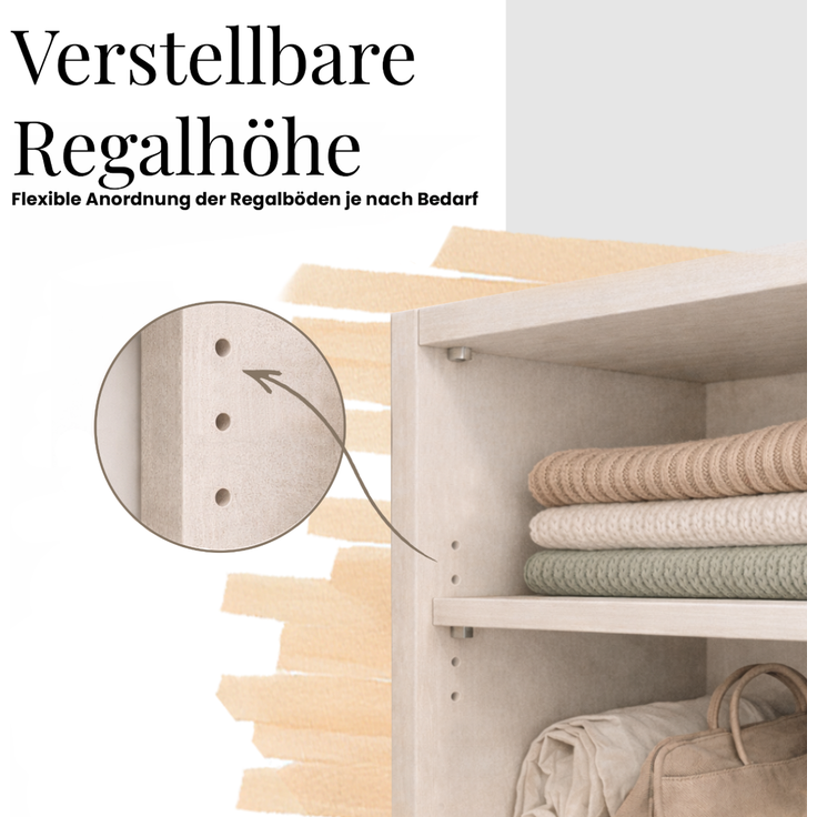 Schwebetürenschrank SKORIA mit großer Spiegelfront, Breite 240 cm, moderner Kleiderschrank, inkl. Innenausstattung und Stauraum - Kaschmir - mit Schubladen – Bild 10