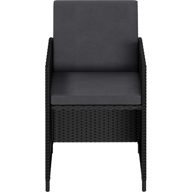 STEELSØN 'Xenara' Polyrattan 3-tlg. Gartenmöbel Set, Sitzgruppe aus 2 Stühlen und Tisch mit Glasplatte, zusammenklappbar, schwarz/anthrazit, wetterfest – Bild 12