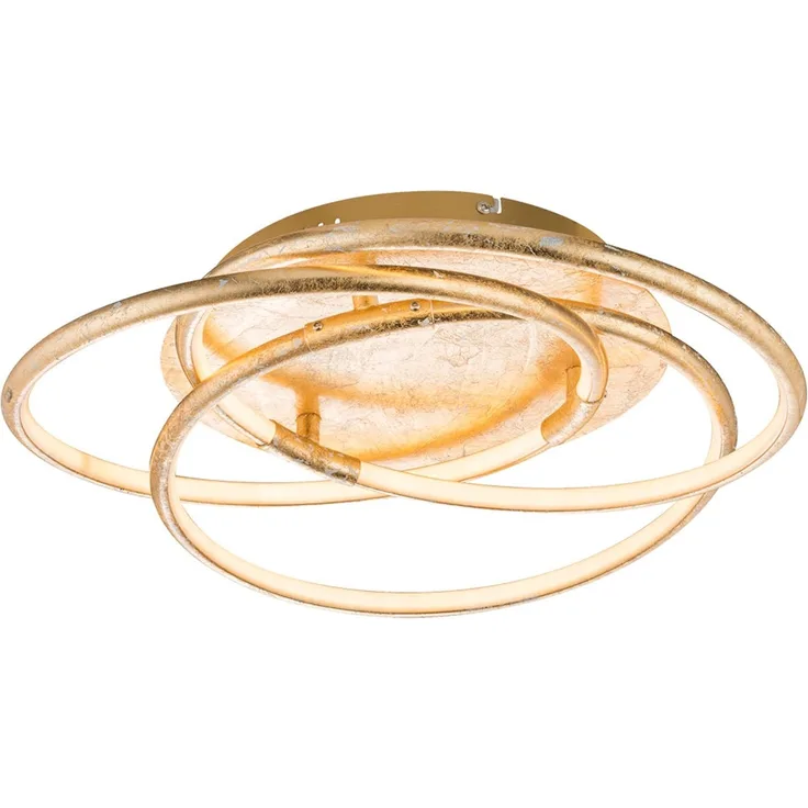 LED Deckenleuchte, gold, Ring Design, Alu, D 50 cm