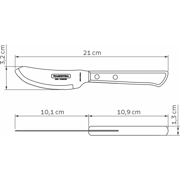 Tramontina Besteck-Set Pizzabesteck Set für 4 Personen - 4x Pizzamesser, 4x Pizzagabeln (8-tlg), 4 Personen, Edelstahl, 8-tlg, rostfreier Edelstahl, FSC, spülmaschinenfest – Bild 8