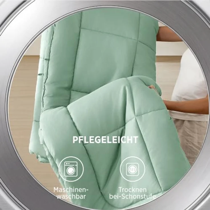 BEDSURE Bettdecke Ohne Bezug 240x220 - Bettdecke mit Integriertem Bezug | Bettdecke 240x220 für Allergiker Waschbare 4 Jahreszeiten Bettdecken Oeko-TEX Ganzjahresdecke Warm & Gemütlich, Chaumgrün – Bild 5