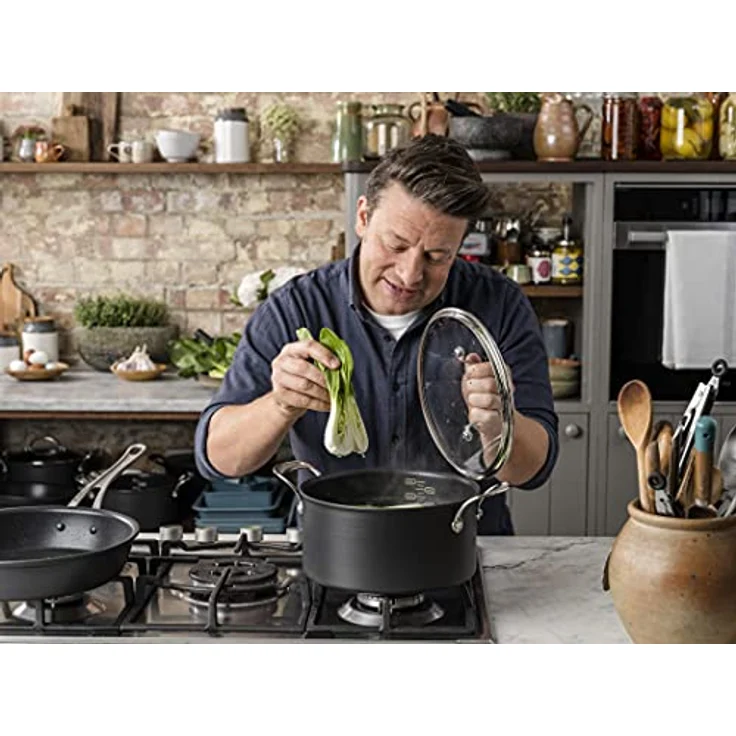Tefal H9124644 Kochtopf, 24 cm, Jamie Oliver, harteloxiert, Aluminium, Schwarz – Bild 8