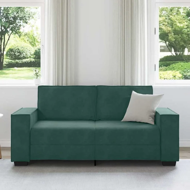 vidaXL 2-Sitzer-Sofa Dunkelgrün 180x78x84 cm Samt 4105022 – Bild 2