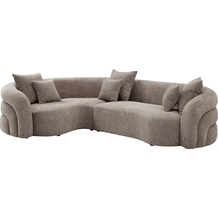 Vente-unique - LAPIOTA Sofa Stoff Schokoladenbraun - B 200 cm x H 73 cm x L 290 cm – Bild 2