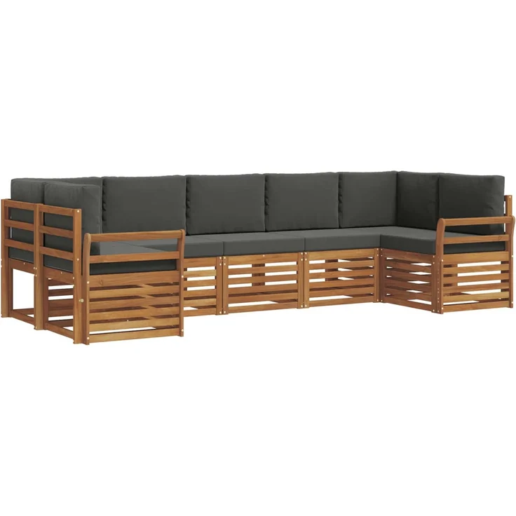 vidaXL Outdoor-Sofagarnitur 7 stk. 7-Sitzer Natur und Anthrazit 3375412 – Bild 2
