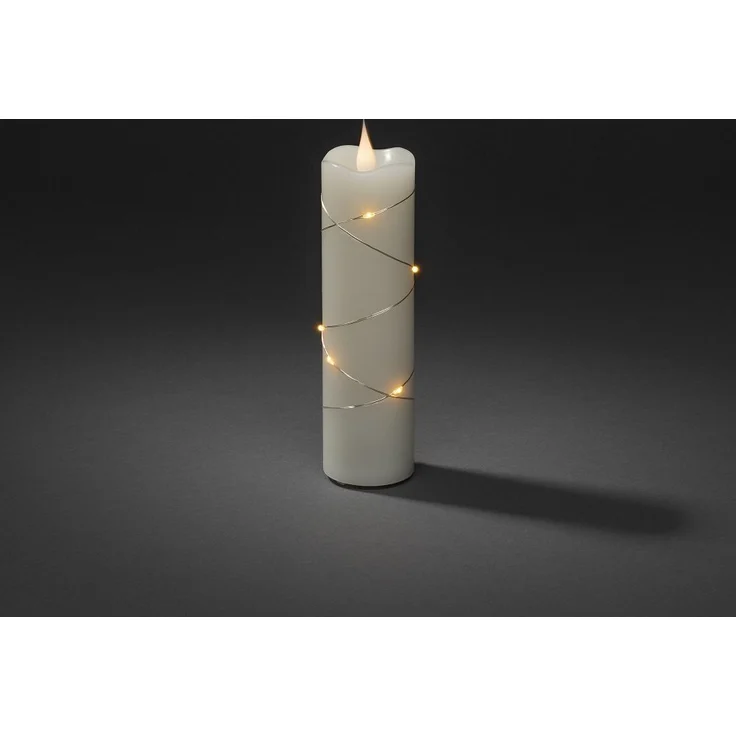 KONSTSMIDE No. 1826-180 LED Echtwachskerze cremeweiss mit LED Draht 18cm – Bild 2