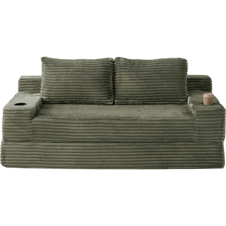ZUBALIYA Sofa mit LED - Beleuchtung, mit Stauraum, mit Cordbezug, mit breiten Armlehnen, ohne aufwendige Montage – Bild 7