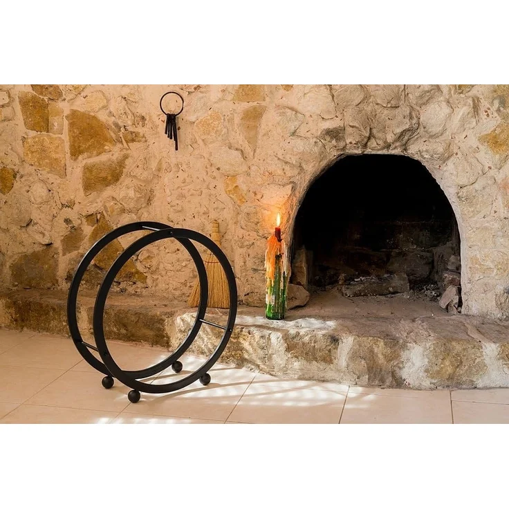 Kaminholzregal Kaminholzständer Rund D-55cm Holzkorb Kaminholzhalter Holzregal – Bild 8