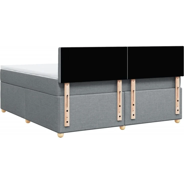 vidaXL Boxspringbett mit Matratze Hellgrau 180x200 cm Stoff 3289073 – Bild 8