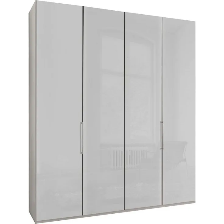 WIEMANN Kleiderschrank Monaco, Made in Germany, edle Glasfront, in verschiedenen Farben, hochwertige Beschlägen inkl. Dämpfung