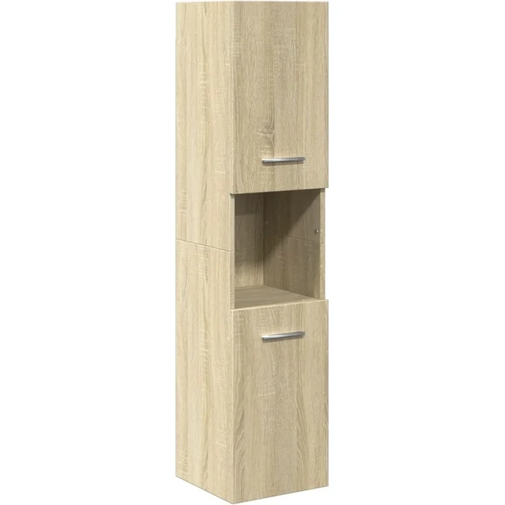 vidaXL Badezimmerschrank Sonoma-Eiche 30x30x130 cm Holzwerkstoff 849635 – Bild 6