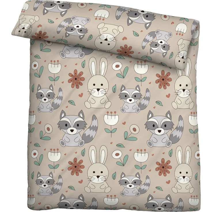 biberna Feinbiber Bettwäsche WASCHBAER, taupe, 1x 135x200 cm + 1x 80x80 cm – Bild 2