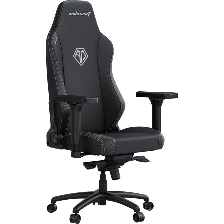 Anda Seat Phantom 3 Gaming Stuhl Ergonomisch - XL Gamerstuhle für Erwachsene mit 4D-Armlehnen, Fleckenabweisendes Kunstleder, Nacken- und Lendenwirbelstütze, Schreibtischstuhl und Gamer Stuhl Schwarz