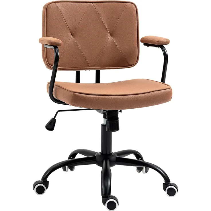 Vinsetto Bürostuhl Bürostuhl mit Rollen (Drehstuhl, 1 St), Braun 61 x 58 x 82-91 cm