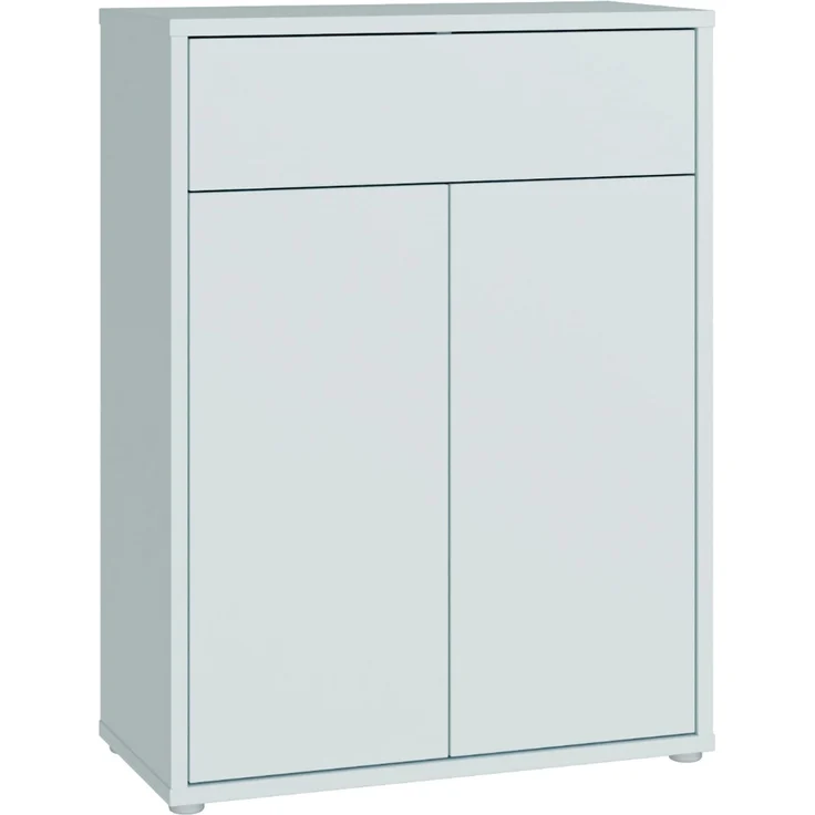 Forte Alice Springs Schuhschrank 70 80, modern-minimalistisch, 2-türig, 1 Schublade, Holzwerkstoff, Secret Grey, 74,5 cm breit x 99,1 cm hoch x 34,9 cm tief