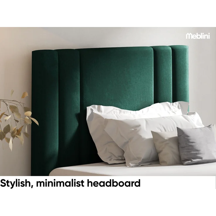 MEBLINI Kinderbett mit Bettkasten CARDI 80x200 Rechts – H3/Grün Samt Gepolstert Einzelbett mit Matratze - Polsterbett mit Stauraum - Bett mit Kopfteil – Stauraumbett – Bild 3