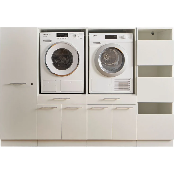 Waschmaschinenumbauschrank >LAUNDREEZY< in weiß - 235x162x67,5 (BxHxT) – Bild 3
