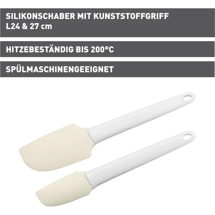 Original Kaiser Classic Teigschaber-Set 2-teilig, Teigschaber mit abnehmbarem Silikon-Aufsatz 24 + 27 cm, lebensmittelechtes Silikon, spülmaschinengeeignet – Bild 2