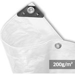 NOOR Abdeckplane SUPER - 200g/m² - 5x8 m - Weiß - Allzweckplane für Schutz vor Witterung - Ideal geeignet für Gartenbereich - UV-stabilisiert, beidseitig beschichtet, wasserfest und abwaschbar