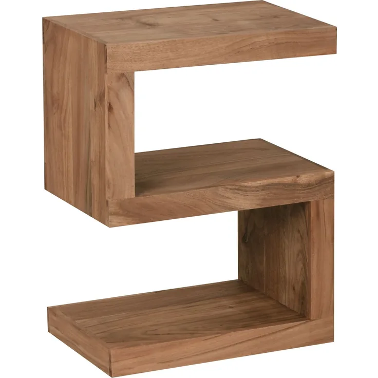Wohnling Beistelltisch Massivholz S Cube 60cm hoch Akazie