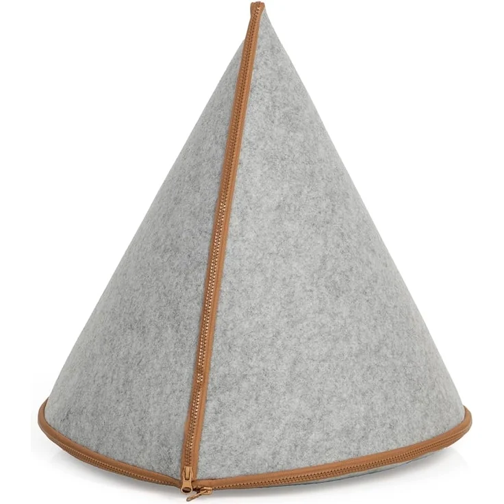 Canadian Cat Company Katzenzelt Katzenbett Cone - Katzen Tipi aus Filz, inkl. Flauschkissen, hellgrau – Bild 7