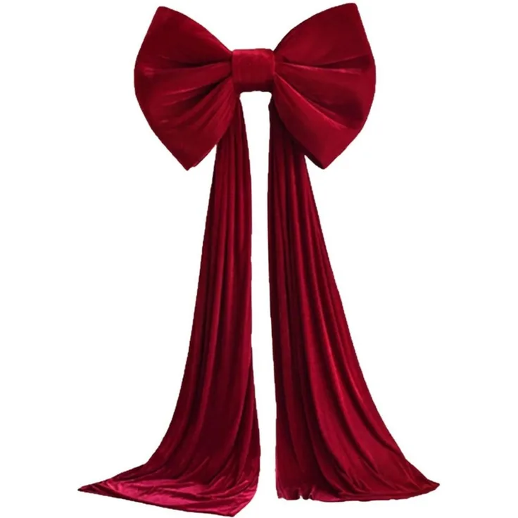 CLTYQ Christbaumschmuck rote schleifen weihnachten,Große Weihnachtsbaum-Schleifen, 200cm, Samtstoff,Weihnachtsdekoration für Weihnachtsbaum, Fenster, Haustür