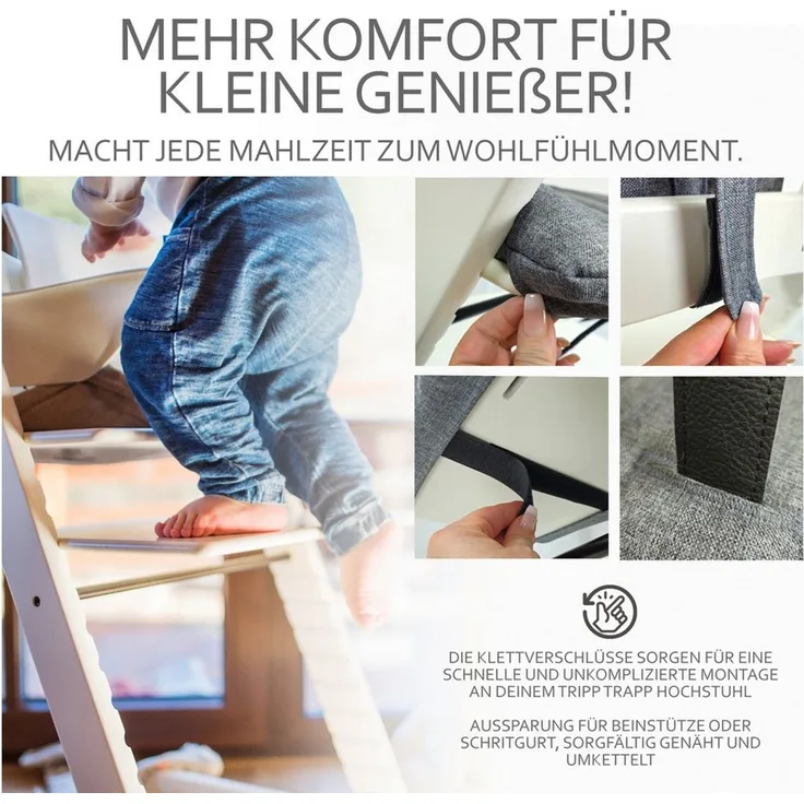 BambiniWelt by Rafael K. Hochstuhlauflage Ersatzbezug Bezug Sitzkissen kompatibel mit Stokke Tripp Trapp Mod. 1, (Rücken- und Sitzkissen)