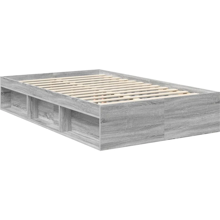 vidaXL Bettrahmen Graues Sonoma 120 x 200 cm Massives Kiefernholz 3411436 – Bild 4