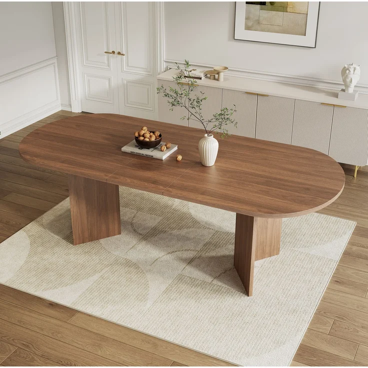 Esstisch 160/200x90 cm ausziehbar – MDF in Walnuss mit abgerundeten Ecken – Bild 3
