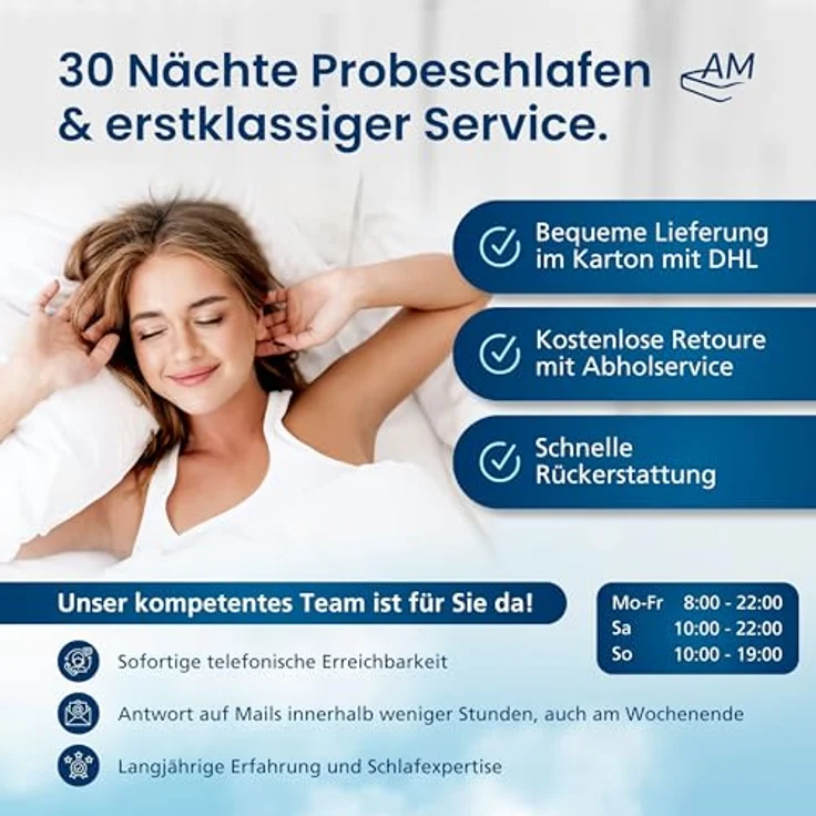 AM Qualitätsmatratzen Bonellfederkernmatratze, H3/H4, Höhe 19 cm, 90x200 cm – Bild 9