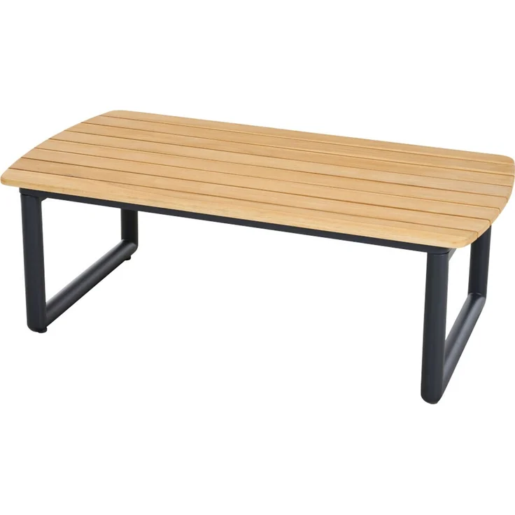 CLIFTON Loungetisch Teak Gestell aus Aluminium matt anthrazit,Tischplatte aus Teakholz in natur – Bild 1