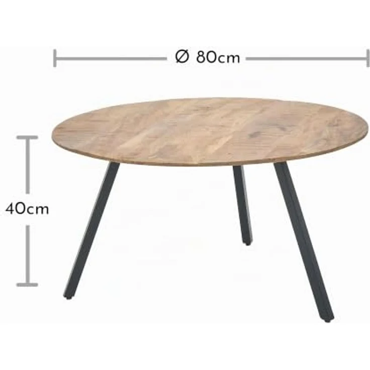 Stolkom Couchtisch ALCAMO - Wohnzimmer in Mango massiv-Schwarz – Bild 3