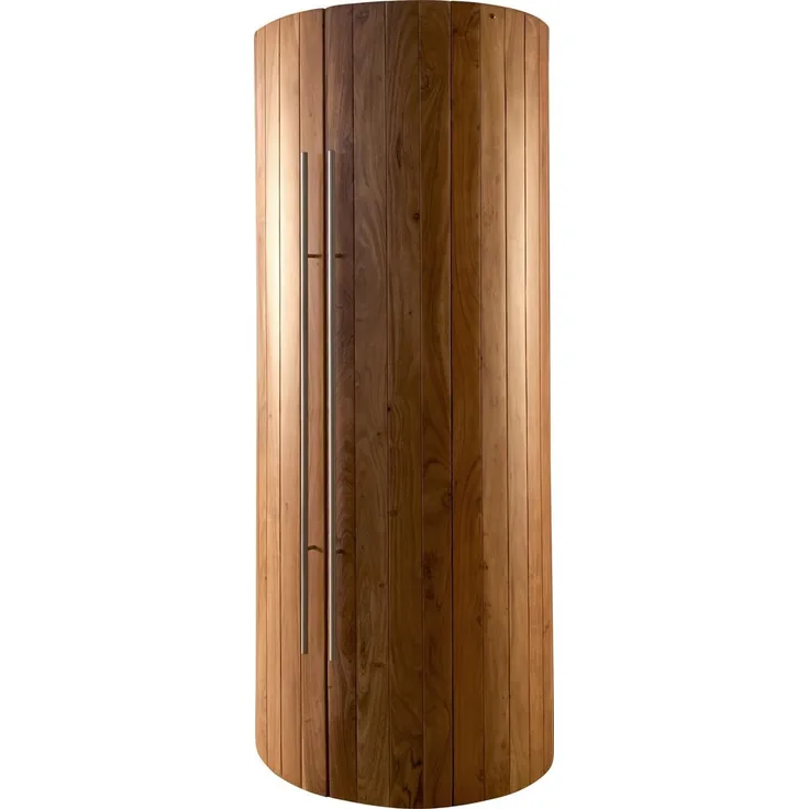 Barschrank Tulsa 80x190 cm Akazie Natur LED-Beleuchtung Weinschrank