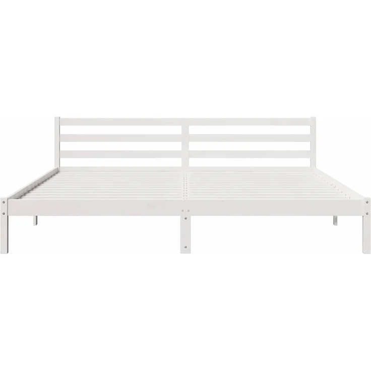 vidaXL Bettrahmen Weiß 225,5 x 205,5 x 69,5 cm Massivholz Kiefer 869787 – Bild 5