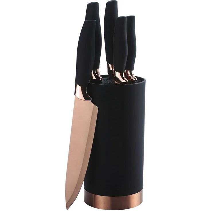 KING Messer-Set QUISIN (Set, 6-tlg), 5 Küchenmesser, 1 Messerblock, mit Titan beschichtete Messerklingen – Bild 1
