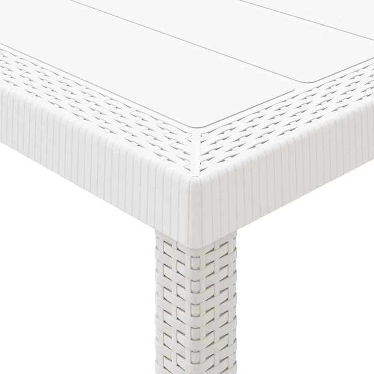 vidaXL Gartentisch Weiß 300 x 100 x 73 cm Poly-Rattan 3378522 – Bild 7