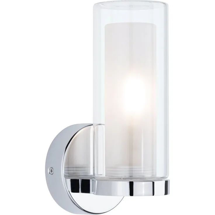 Paulmann 71076 Wandleuchte Luena Glas Chrom einfacher Lichtaustritt IP44