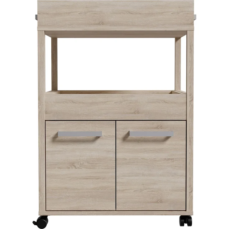 FORTE Home Bar Barschrank mit Rollen, Holzwerkstoff, Beige, 60 x 88,5 x 40 cm – Bild 2