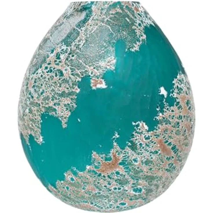 NTK-Collection Vase Ocean XL, Dekovase Tischvase in Türkis und Gold, 26,3 cm – Bild 2