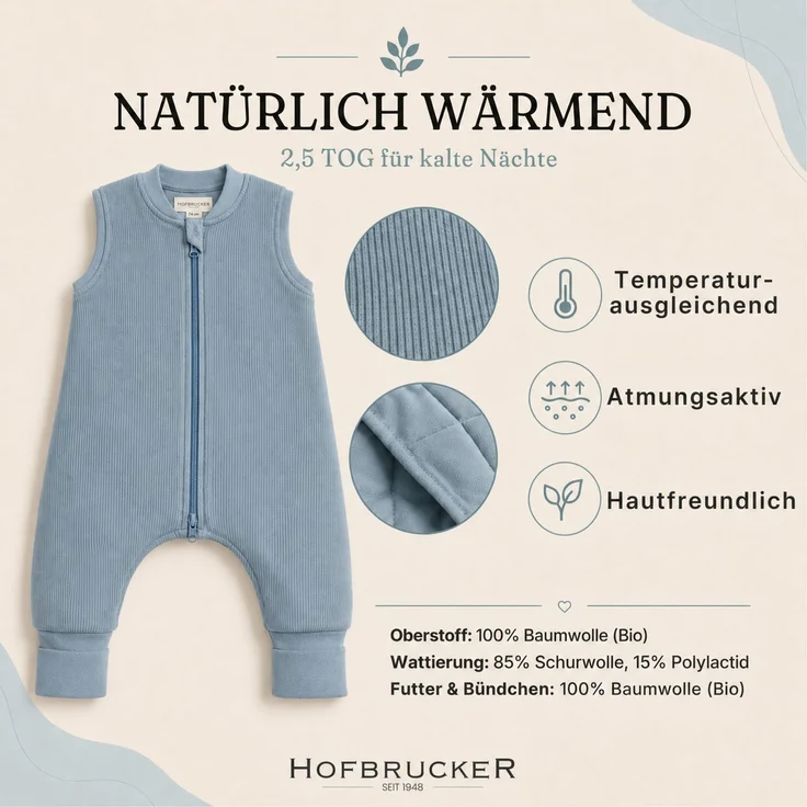 Hofbrucker Baby Winter Schlafsack mit Füßen MATTI – Bild 18