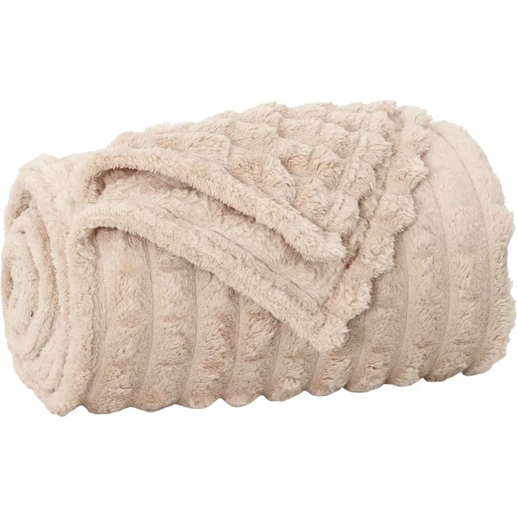vidaXL Überwurfdecke Beige 200 x 150 cm Fleece 42016910 – Bild 2