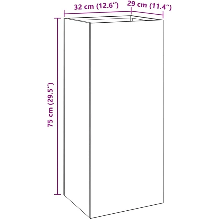 vidaXL Pflanzkübel Silbern 32x29x75 cm Verzinkter Stahl 841576 – Bild 9