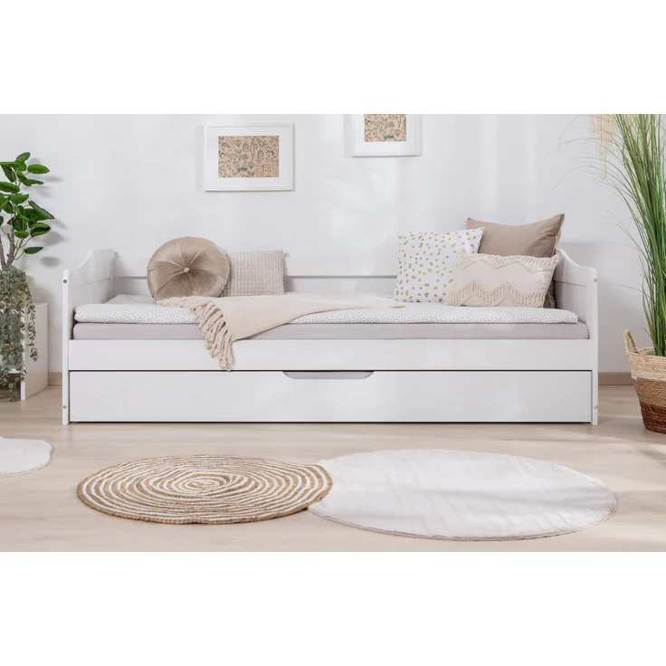 Ticaa Funktionsbett Melinda, Daybett, Jugendbett, 2 Schlafplätze, Schublade auf Rollen, FSC®-zertifizierte Kiefer, 2 Rollroste, Massivholz – Bild 5