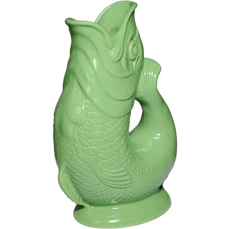 Gluckigluck Wasserkaraffe, (Original Gluggle Jug aus England), mit Gluckergeräusch, handgefertigt, ikonisches Fisch-Design, 1,2 L – Bild 2