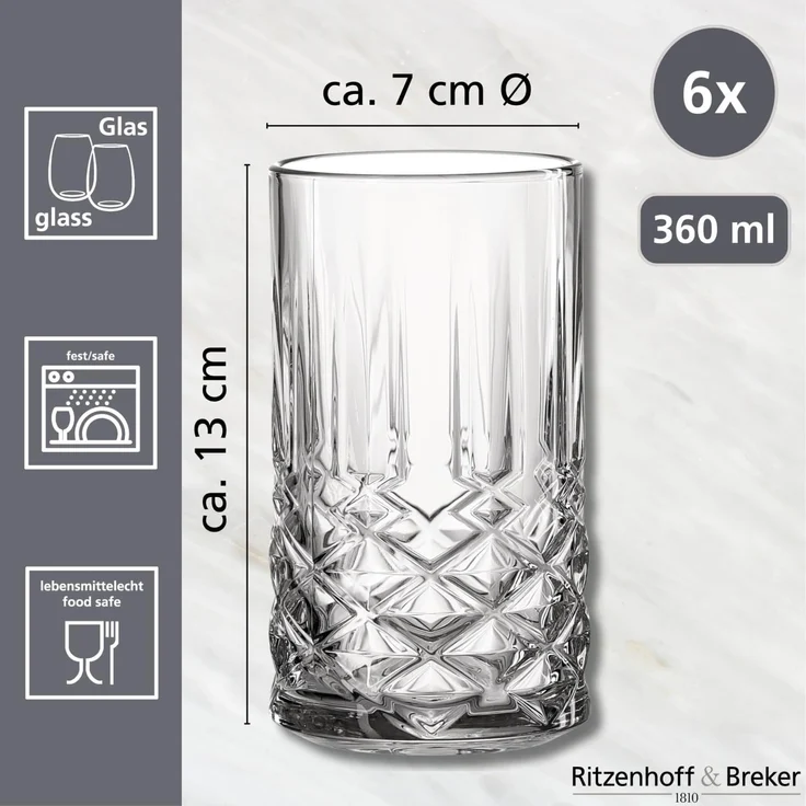 Ritzenhoff & Breker Capri Longdrinkgläser-Set 6-teilig – Bild 6
