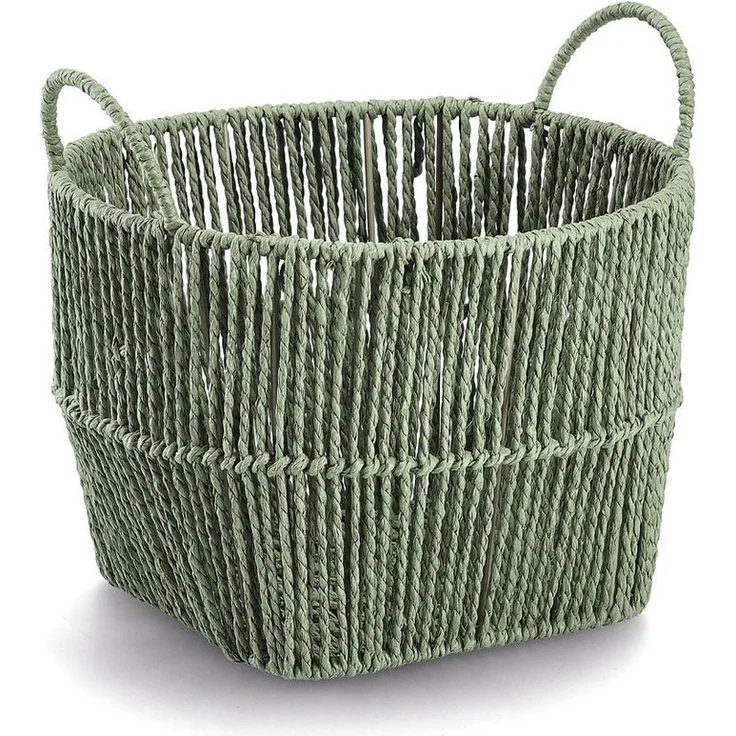 Zeller Present Aufbewahrungskorb, Papiergeflecht, salbei, ca. Ø 30 x 21 cm – Bild 4