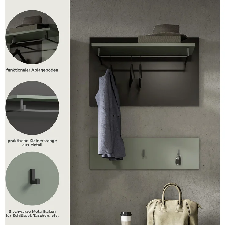 Paneel (B/H/T: 73x80x27 cm) in Smoke Green Nachbildung – Bild 6